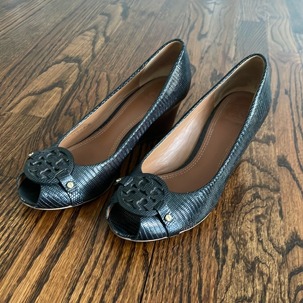 Tory Burch Sally Peep Toe Wedge Pump